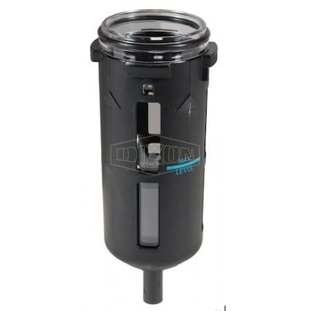 Dixon Wilkerson by Filter Bowl with Bowl Guard and Manual Drain, For Use with F18, B18 Filter, Plastic GRP-96-634